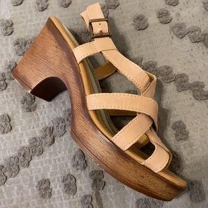 b.o.c platform chunky heel dusty pink sandals EUC
